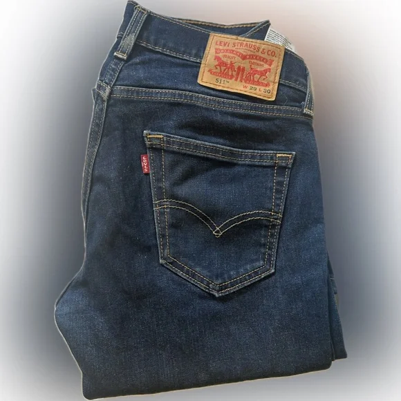 Levi’s Men’s Studded 511 Slim Fit Jeans | W29 L30 | Dark Blue - Picture 2 of 7